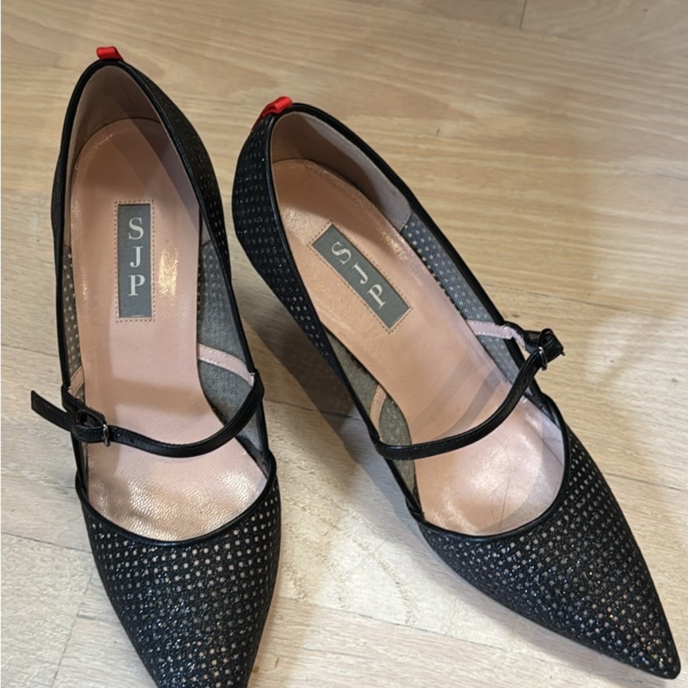 SJP by Sarah Jessica Parker Black and Gold Heels